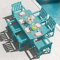 HDPE Outdoor Dining Set, Patio Table and Chairs Set, All-Weather 7-Piece by Unknown