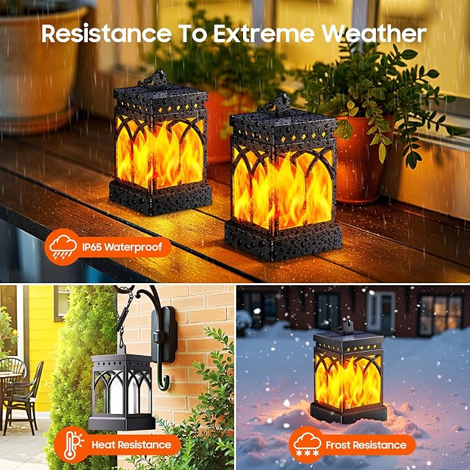 KOOPER Solar Lanterns Outdoor Waterproof, Two Modes Hanging Solar Lantern Lights - Image 3