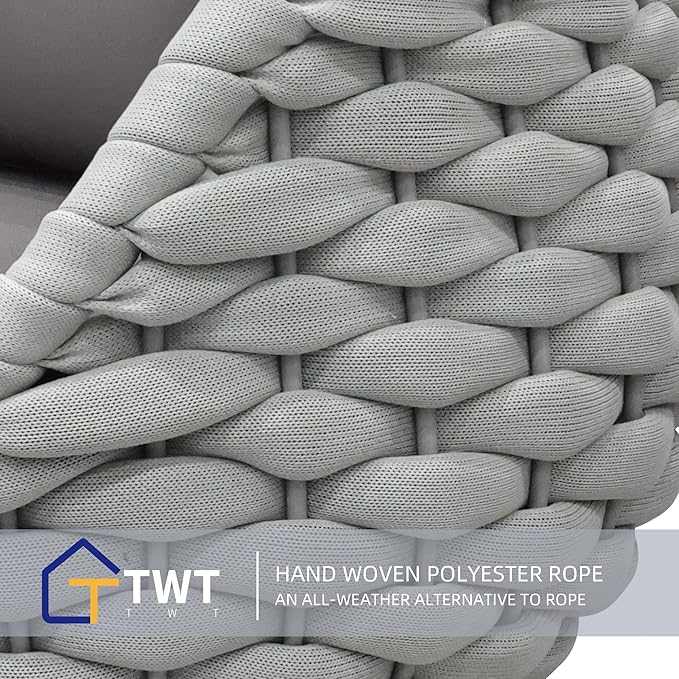 TWT 4 Pieces Patio Sofas All-Weather Rope Balcony Furniture - Image 7