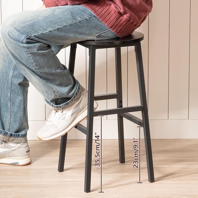 Bar Stools, 24.4 Inch Kitchen Breakfast Bar Stools, Industrial Bar Stools - Image 8