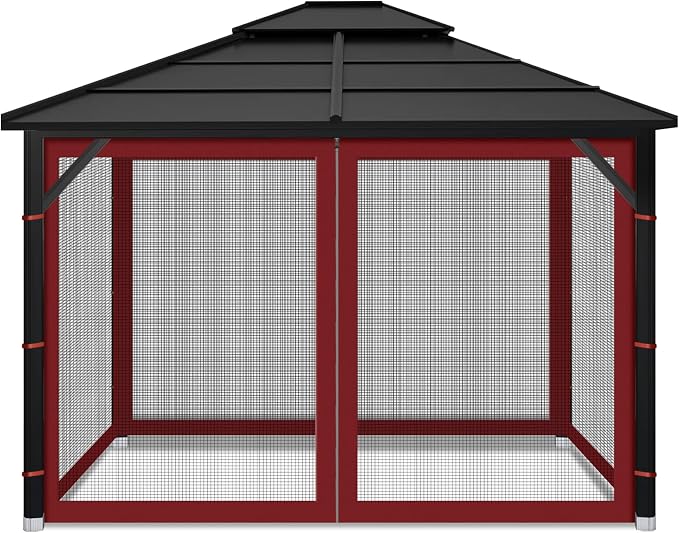 Gazebo Replacement Mosquito Netting Outdoor Universal Gazebo Canopy 4-Panels by Iheqard