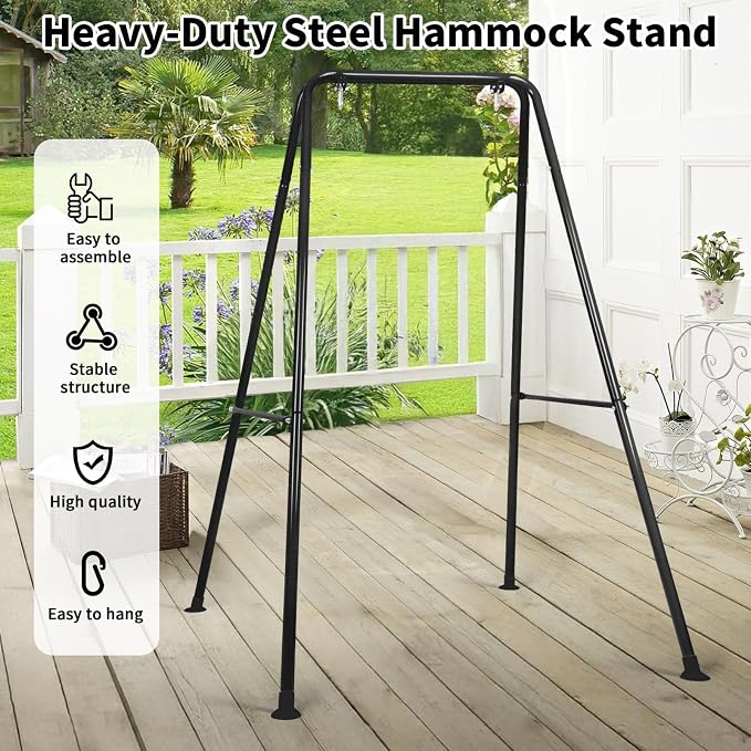 Hammock Chair Stand, Heavy-Duty A-Frame Metal Swing Stand - Image 6
