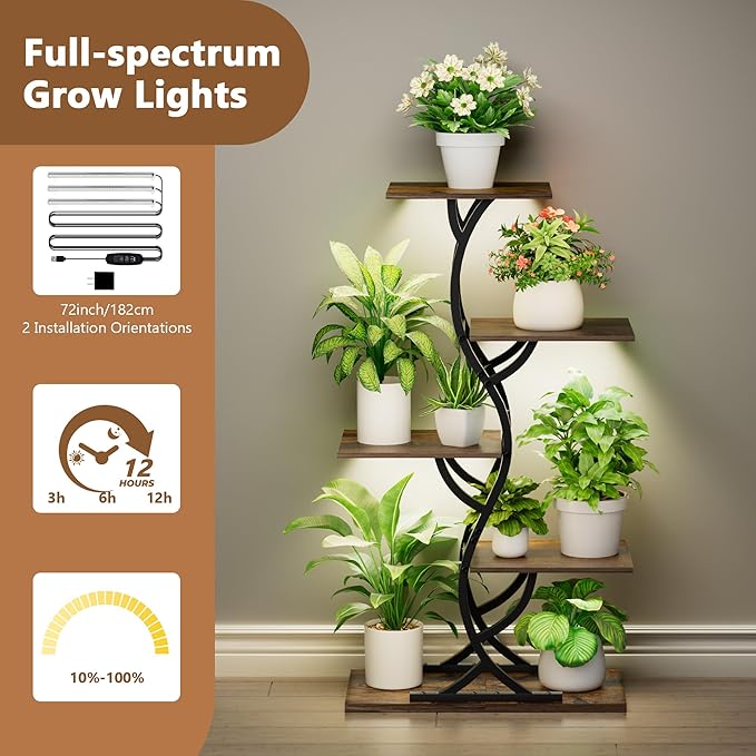 Plant Stand Indoor with Grow Lights - Image 4