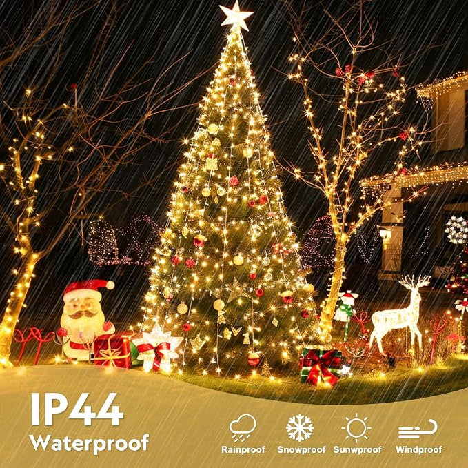 JMEXSUSS 400 LED Christmas Lights Indoor Outdoor, 132 ft Warm White String - Image 10