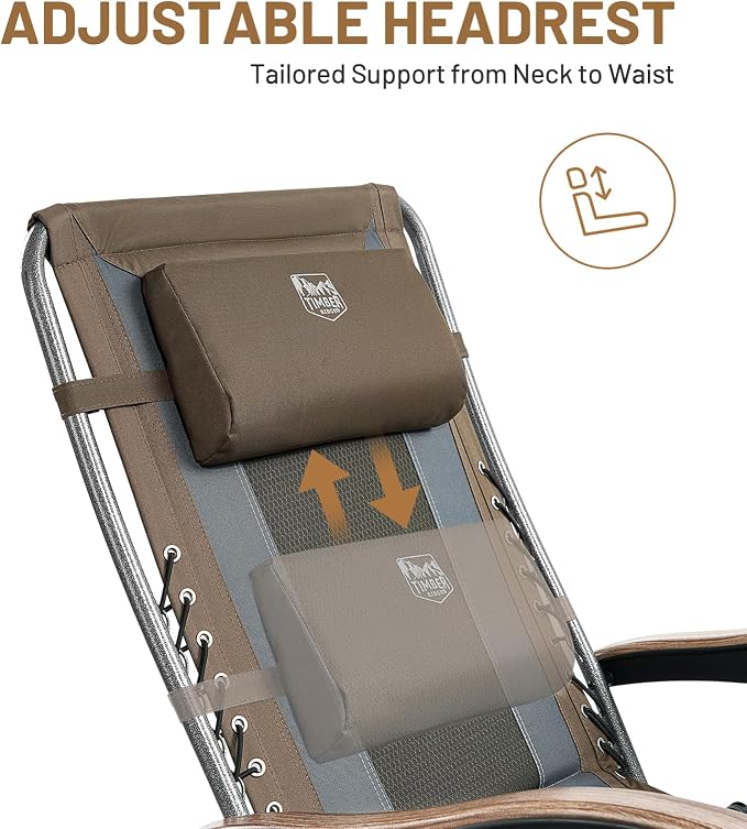 Timber Ridge Oversized Zero Gravity Chair, Padded Reclining Lounge Chair - Image 8