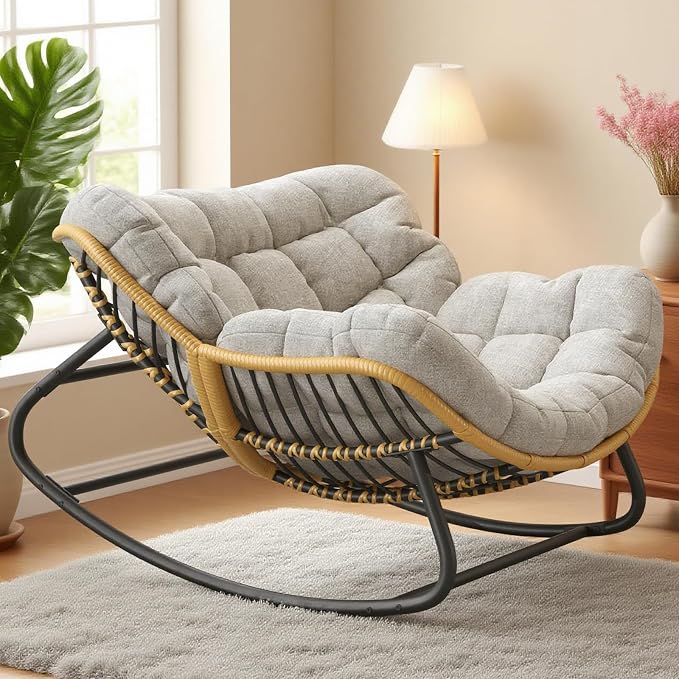 Oversized Papasan Rocking Chair - Image 4