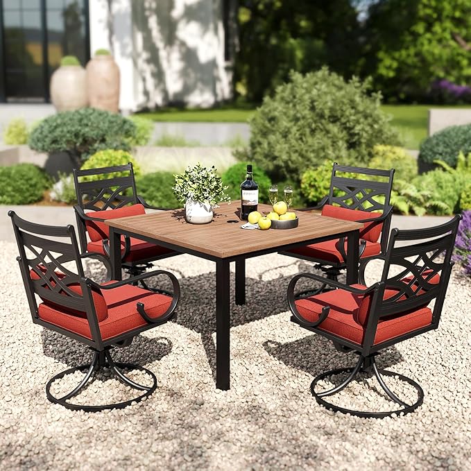 PHI VILLA 5 Pieces Outdoor Dining Set by PHIVILLAThepioneerofcomfortablehouseholdsupplies