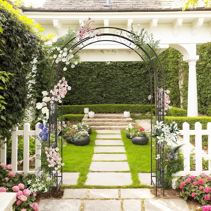 Outvita Garden Arch Arbor, Heavy Duty Metal Arbour Archway, Decorative Frame - Image 2