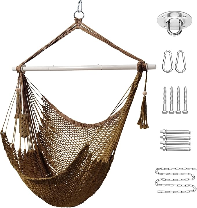 Lazy Daze Hammocks Chair Caribbean Hanging Rope Swing Chair, Soft-Spun Cotton by LazyDazeHammocks