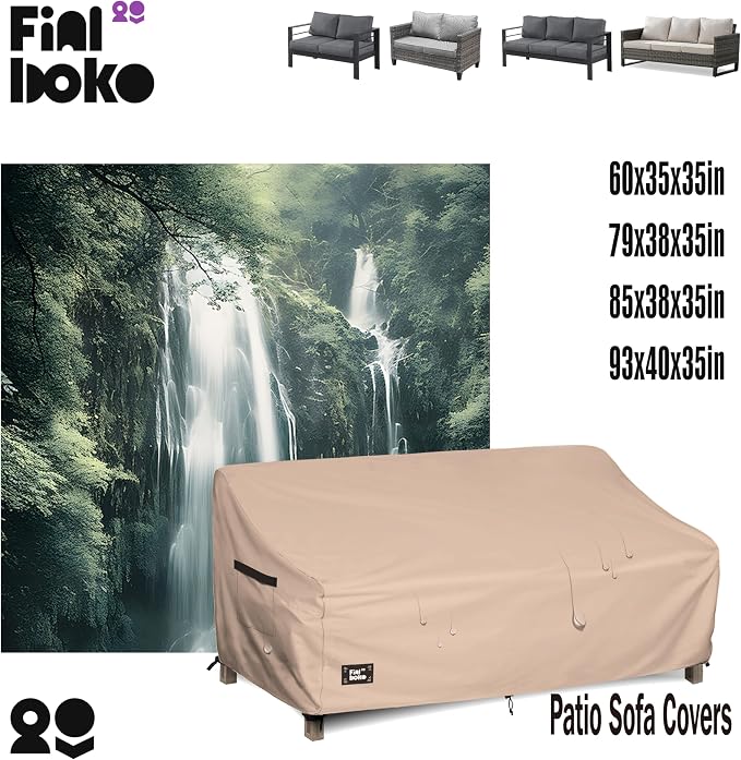 2-Seater Outdoor Couch Cover, 100% Waterproof Heavy Duty Patio Sofa Covers - Image 3