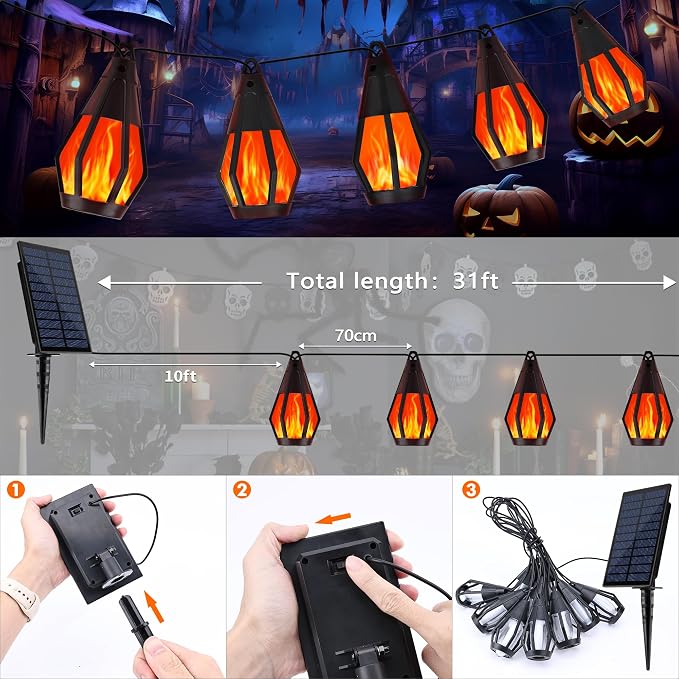 Solar String Lights for Outside, 21Ft Solar Gazebo Lights - Image 5