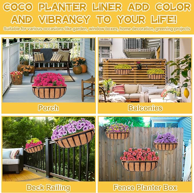 Riare 2 Pack 24 Inch Trough Coco Coir Liners - Image 7