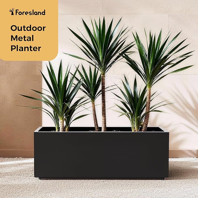 Outdoor Metal Planter Box 40Wx12Dx16H, Long Large Rectangular Trough Planters - Image 2