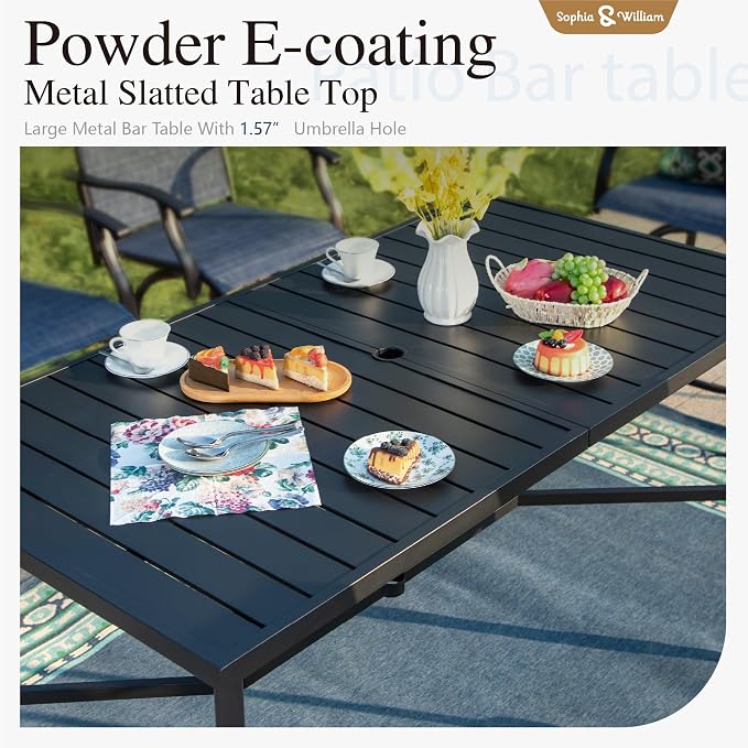 Sophia & William Outdoor Bar Set, Patio Bar Table and Chairs Set, Bar Height - Image 6