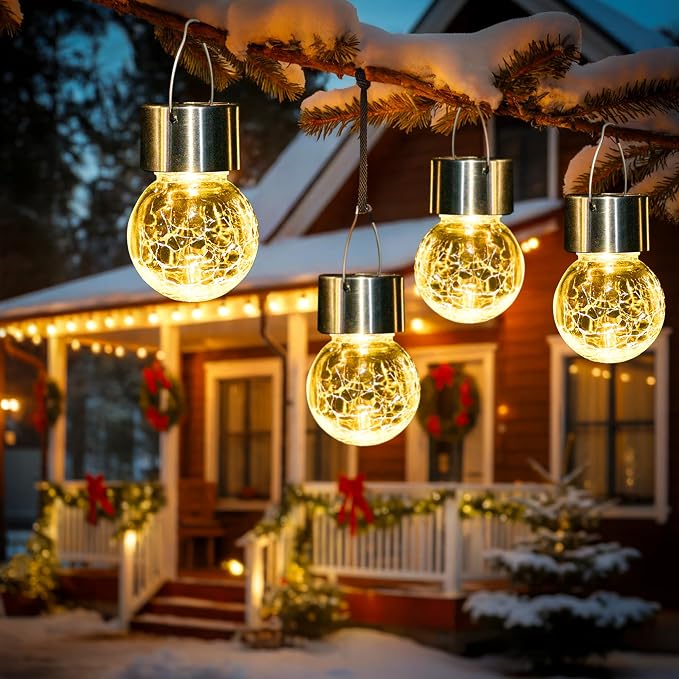 GIGALUMI Solar Lights Outdoor Waterproof, 12 Pack Solar Hanging Lights Garden - Image 2