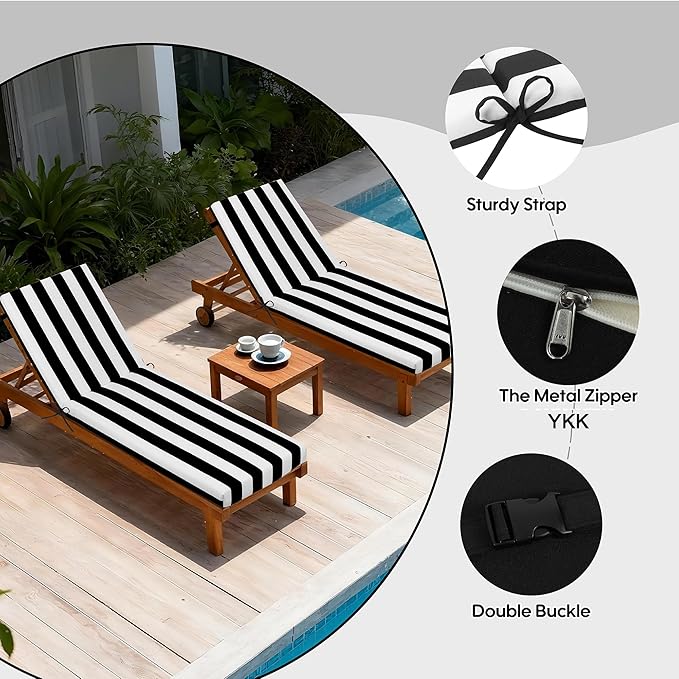 Only choice Outdoor Chaise Lounge Cushion Set of 2, Replacement Seat Cushion - Image 4