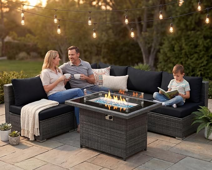 NICESOUL 6 Piece Modern L-Shaped Outdoor Sectional - Image 3