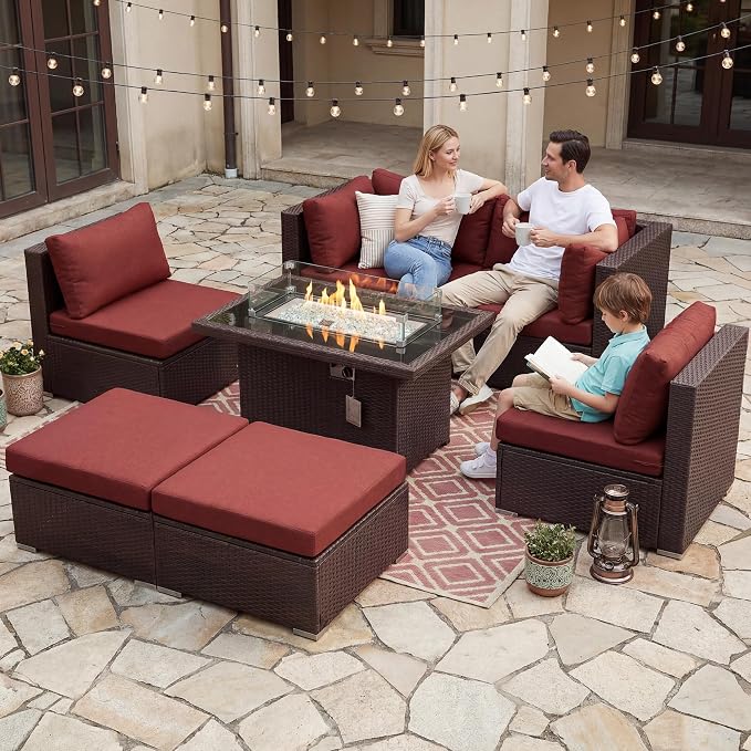 NICESOUL 7 Piece Outdoor Sofa Sectional by NICESOUL
