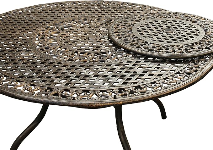 Oakland Living Ornate Traditional Outdoor Mesh Lattice Aluminum 59 inch Bronze - Image 4