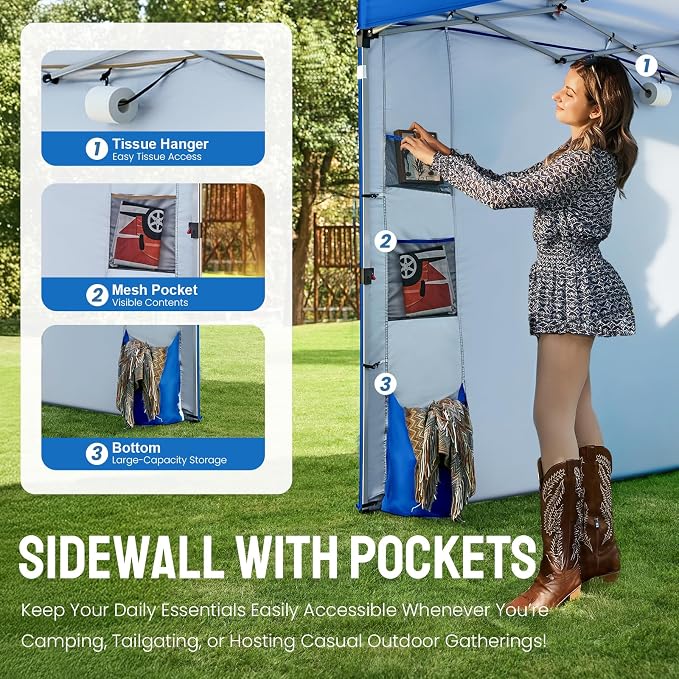 CROWN SHADES Canopy Tent, 10 x 10 Foot Portable Pop Up Outdoor Shelter - Image 4