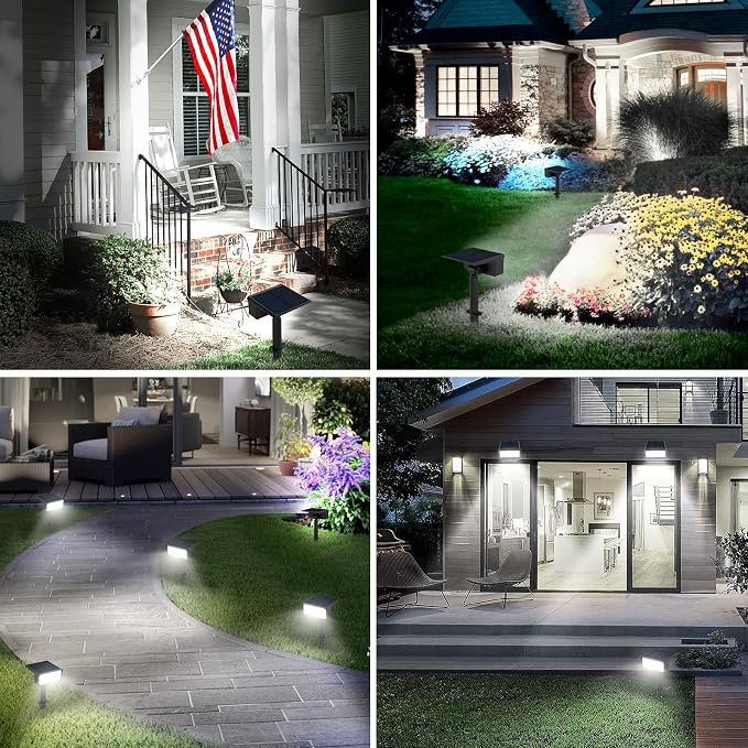 T-SUN Solar Spot Lights Outdoor 4 Pack, 49 LED 2 Lighting Modes, IP65 - Image 7