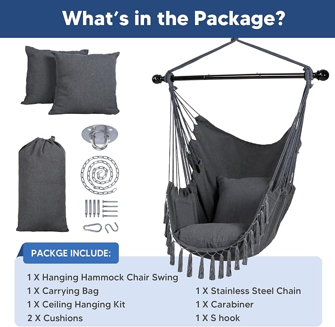 SUNCREAT Hammock Chairs Hammock Chair Swing - Image 6