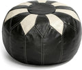 Thgonwid Unstuffed Moroccan Faux Leather Pouf Ottoman by Thgonwid