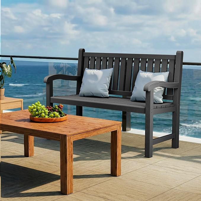 Outdoor Bench, Waterproof & Weatherproof Garden Bench - Image 7