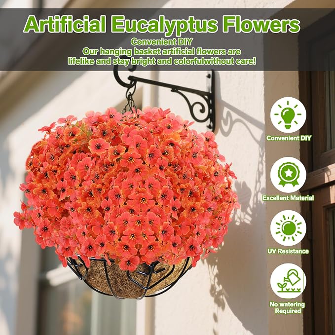 Artificial Flowers for Outdoor, Silk Flowers No Fade Fake Plastic Flowers UV - Image 2