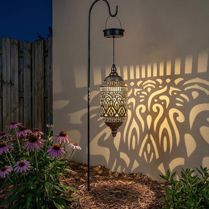 Twinkya 2Pack Hanging Solar Lights Outdoor Garden Decor, Waterproof Metal - Image 5