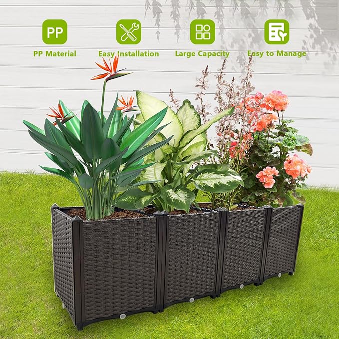 Large Planters for Outdoor Plants pots Elevated Garden Boxes Raised Garden Bed - Image 3