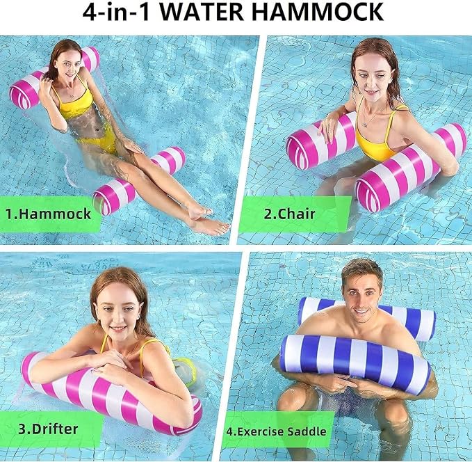 2-Pack Swimming Pool Float Hammock, Water Hammock Lounge - Image 4