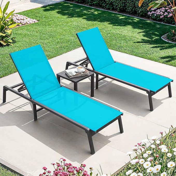 Aluminum Chaise Lounge Chair Outdoor, Foldable & Assembly Free Outdoor Lounge - Image 8