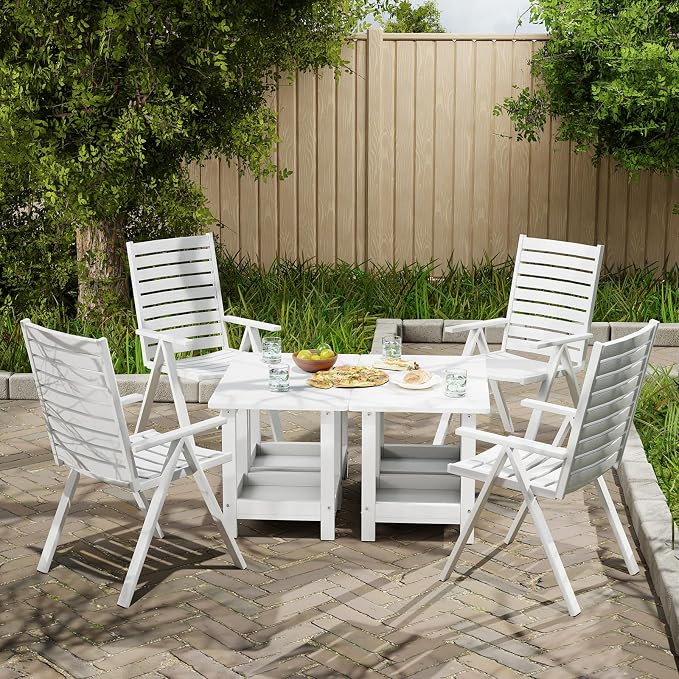 Outdoor Side Table with 2 Layers Storage Small Adirondack Square Side Tables - Image 8