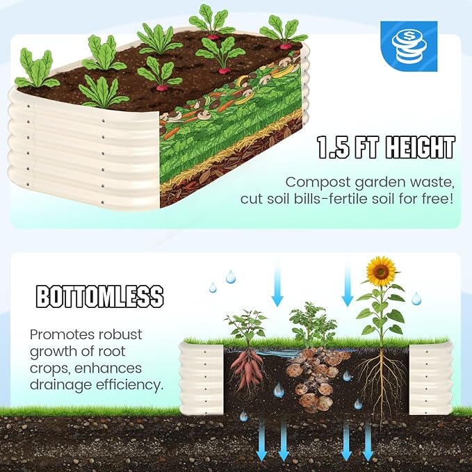 Quictent Galvanized Raised Garden Bed Kit Tall, - Image 5