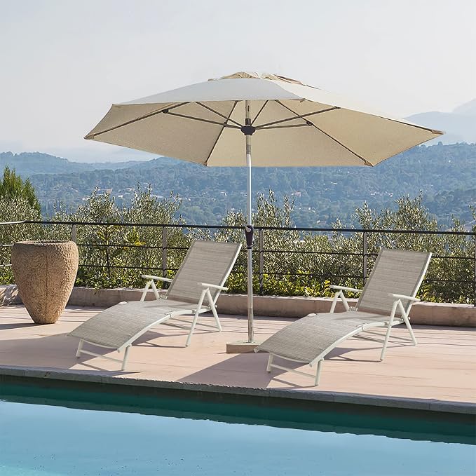 Devoko Lounge Chairs for Outside Patio Chaise Lounge Outdoor Poolside - Image 2