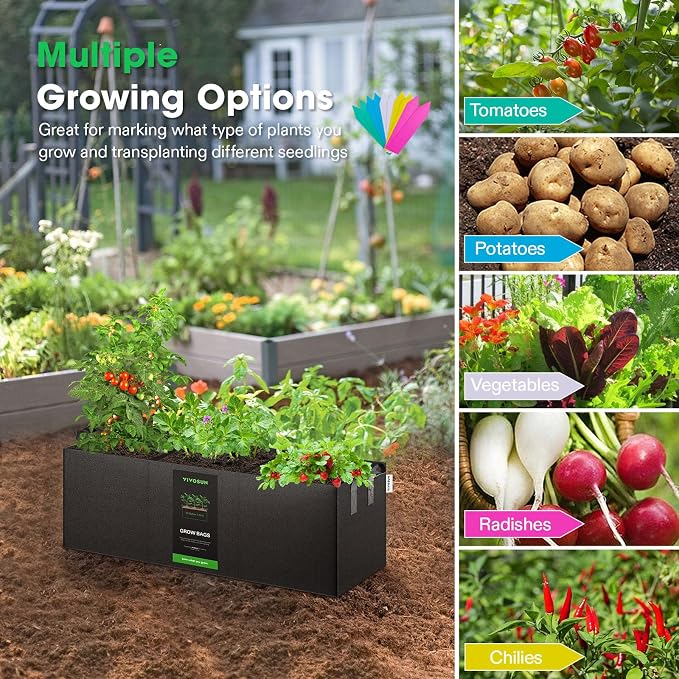 VIVOSUN 3-Pack 3-Grid 20 Gallon Grow Bags, Heavy Duty Square Plant Grow Pots - Image 6