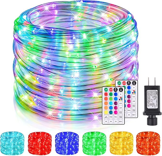 99Ft LED Rope Lights Outdoor, 18 Colors Changing Fairy String Light Plug in by Nazuwke