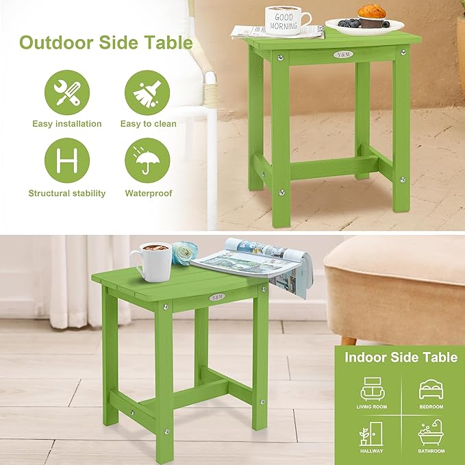 Y&M Outdoor Side Table, HIPS Adirondack Small Single Table, Waterproof Square - Image 6