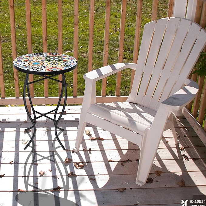 VCUTEKA Mosaic Outdoor Side Table - Image 5