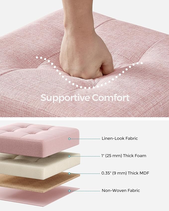 SONGMICS Storage Ottoman, Small Ottoman Foot Rest - Image 4