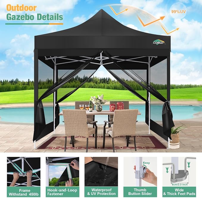 COBIZI Canopy Tent 10x10 Heavy Duty, Pop Up Gazebo - Image 2