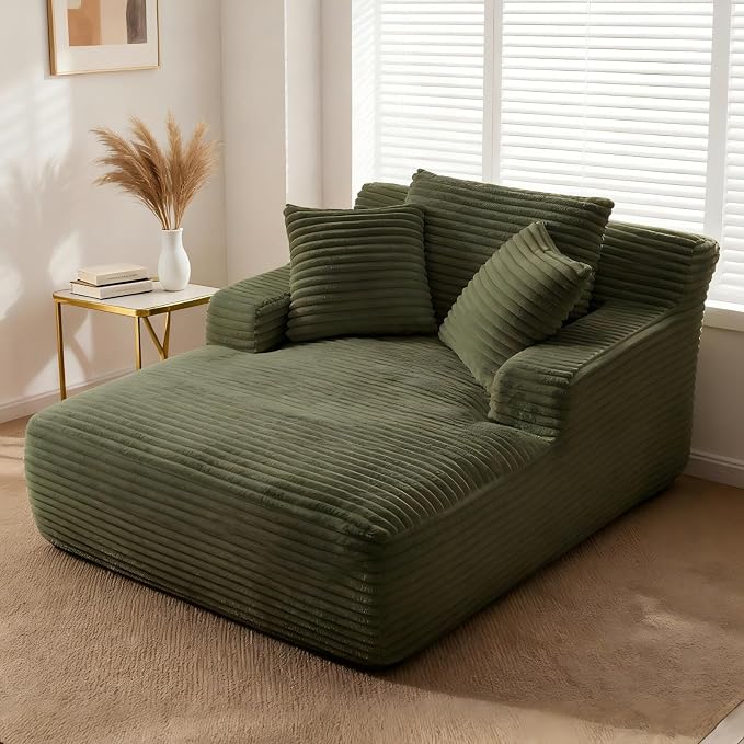 66" Chaise Lounge Chair Indoor, Oversized Boneless Couch Comfy Upholstered by VEPXXP
