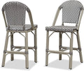 PURPLE LEAF Extra Large French Counter Height Bar Stools Set of 2 Champagne by PURPLELEAF