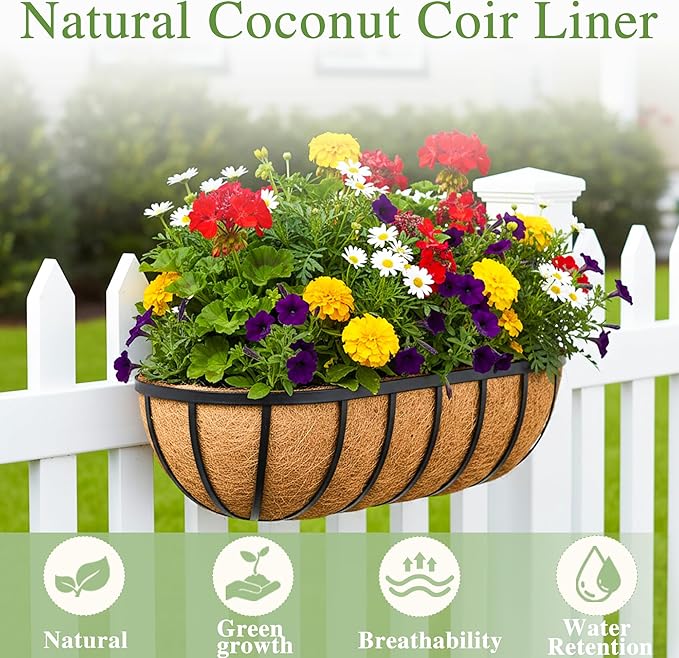 24 Inch Railing Planter Window Box Deck Balcony Rail Planter - Image 3