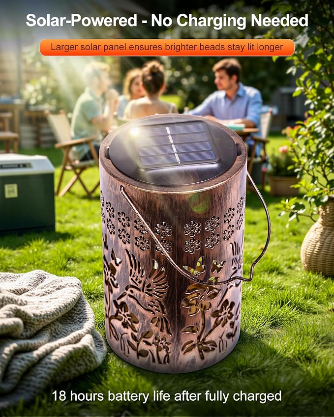 Hummingbird Solar Lanterns Outdoor Waterproof Garden Decor Birthday Gifts - Image 6