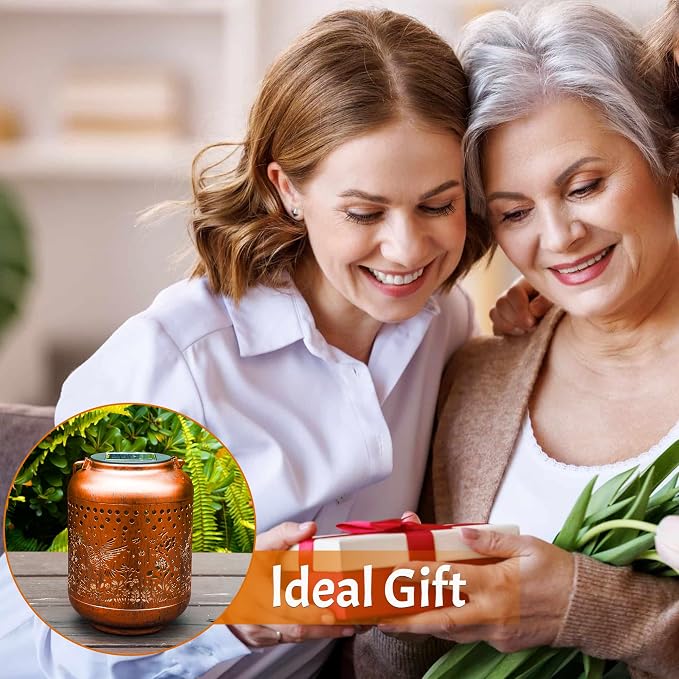 Gifts for Women Mom Grandma, Hummingbird Solar Lanterns Outdoor Waterproof - Image 6