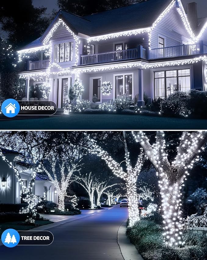 Brightown 2 Pack Solar Christmas String Lights Outdoor, Total 144Ft 400 LED - Image 6