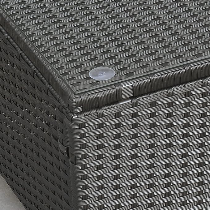 Outsunny Patio Furniture, Wicker Coffee Table, Hand-Woven PE Rattan Side Table - Image 7