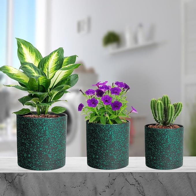 6/5/4 inch Plant Pots, 3 Pack Cylinder Flower Pots - Image 7